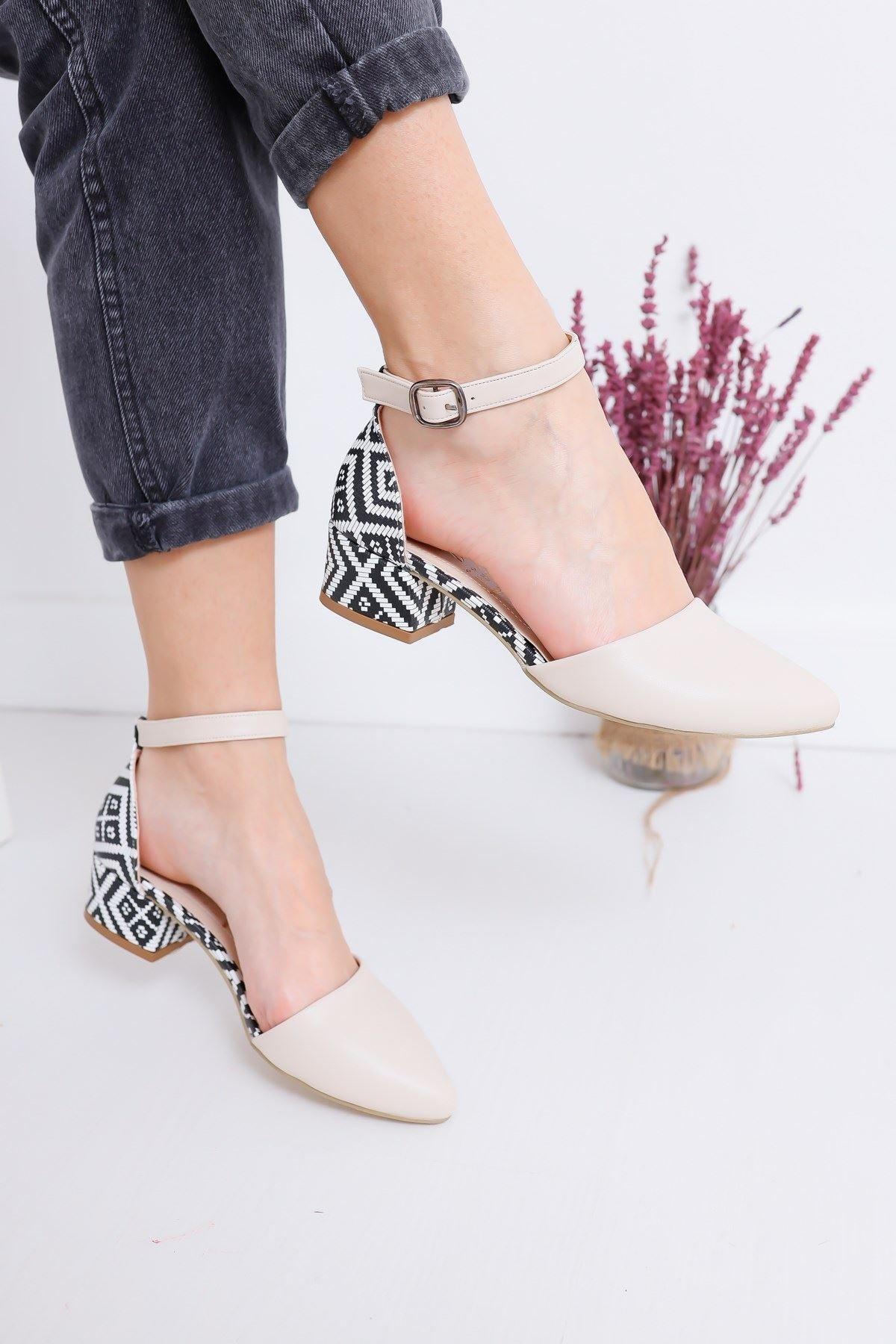 Women's Dary Heeled Skin Skin Rug Detail Shoes - STREET MODE ™