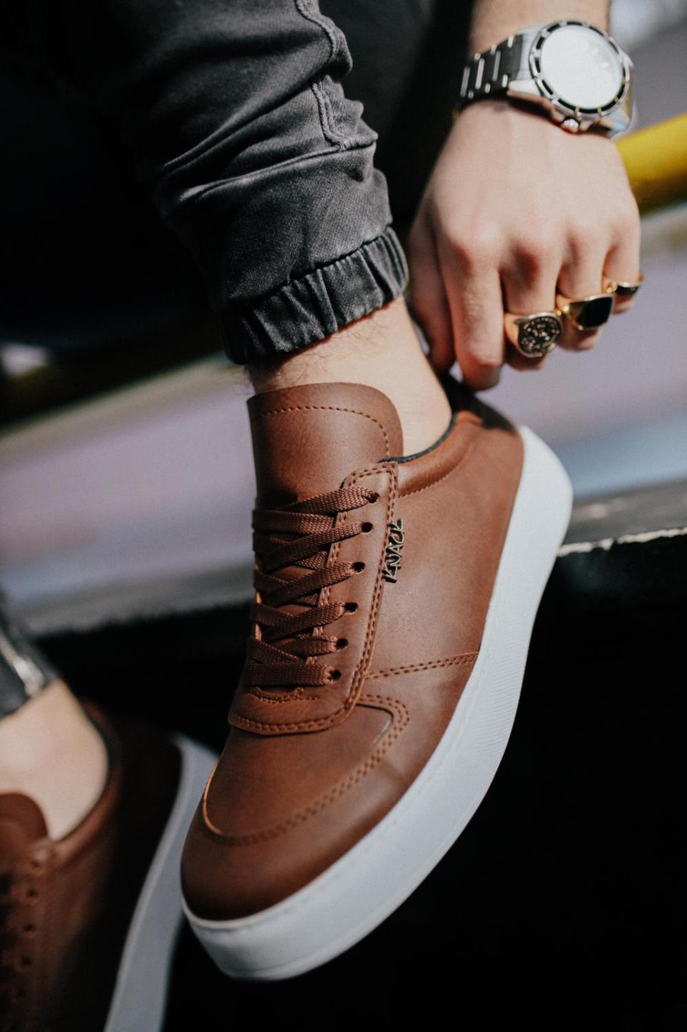 Men's Sneaker Casual Shoes 666 Tan - STREET MODE ™