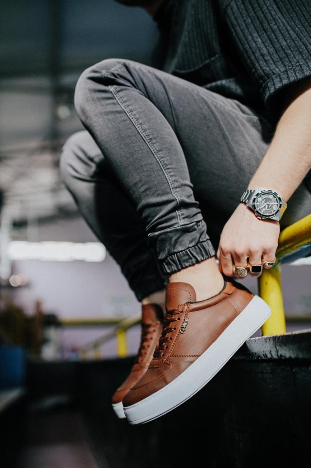 Men's Sneaker Casual Shoes 666 Tan - STREET MODE ™