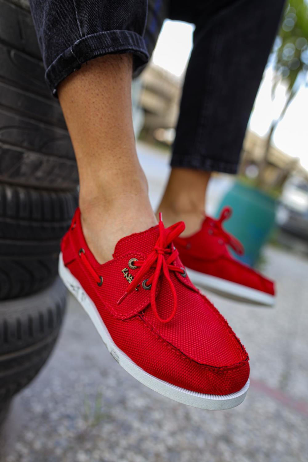 Men's Red Seasonal Casual Linen Shoes - STREET MODE ™