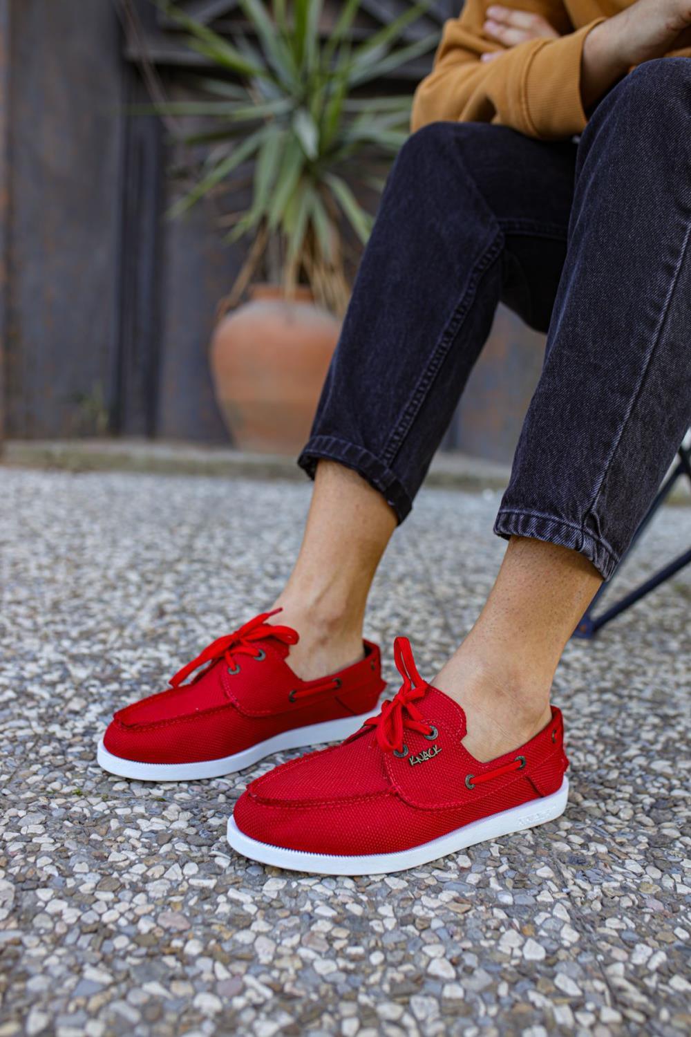 Men's Red Seasonal Casual Linen Shoes - STREET MODE ™