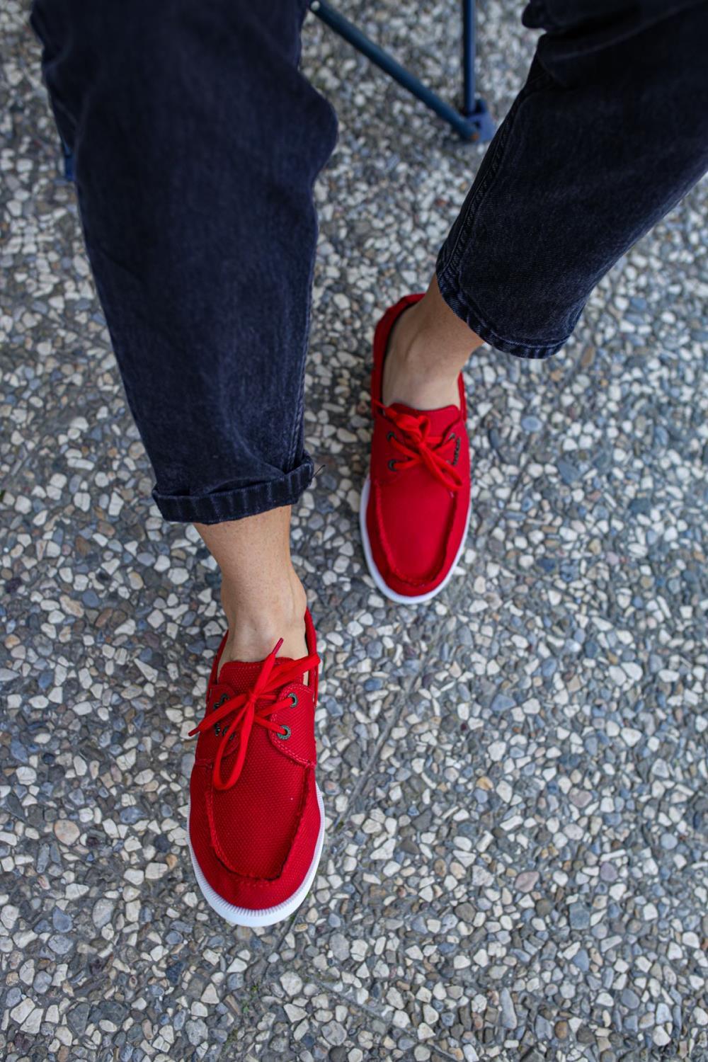 Men's Red Seasonal Casual Linen Shoes - STREET MODE ™