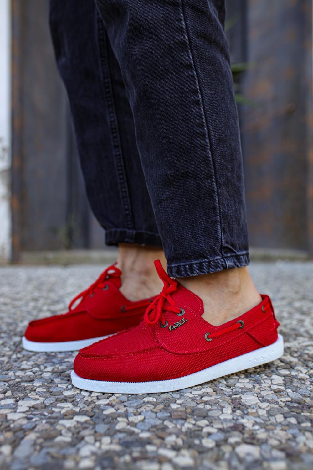 Men's Red Seasonal Casual Linen Shoes - STREET MODE ™
