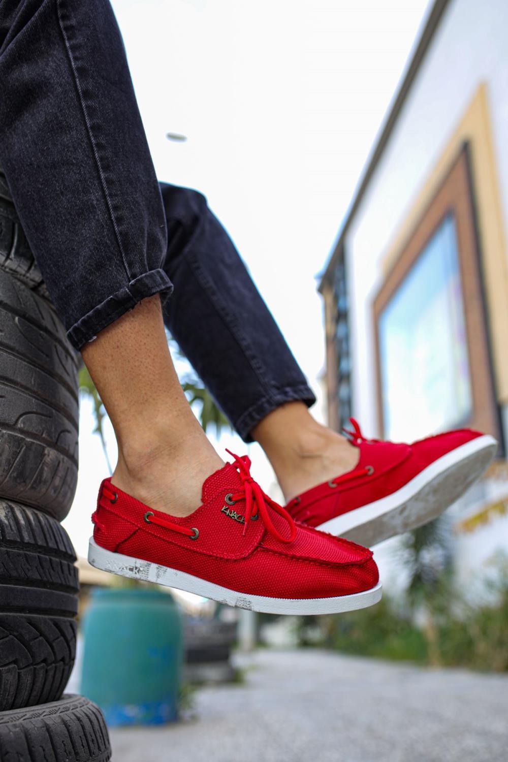 Men's Red Seasonal Casual Linen Shoes - STREET MODE ™