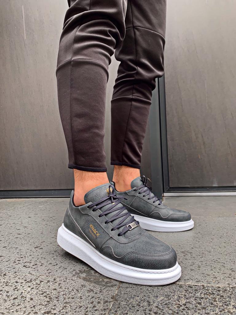 Men's Sneaker Gray High Sole Casual Sneaker Shoes - STREET MODE ™