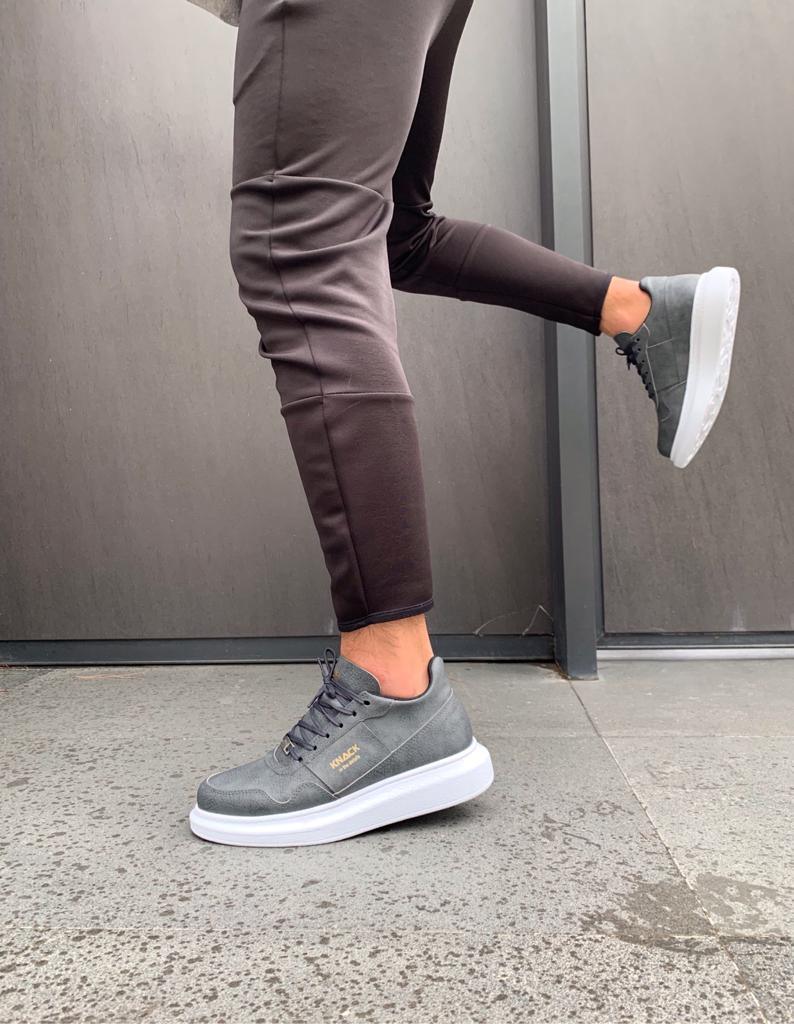 Men's Sneaker Gray High Sole Casual Sneaker Shoes - STREET MODE ™