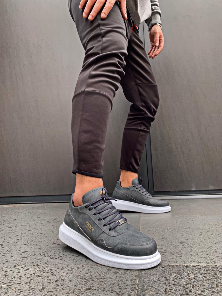 Men's Sneaker Gray High Sole Casual Sneaker Shoes - STREET MODE ™