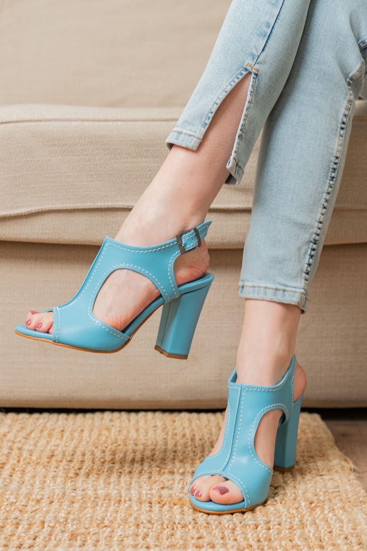 Orisha Turquoise Skin Heels Women's Shoes - STREET MODE ™
