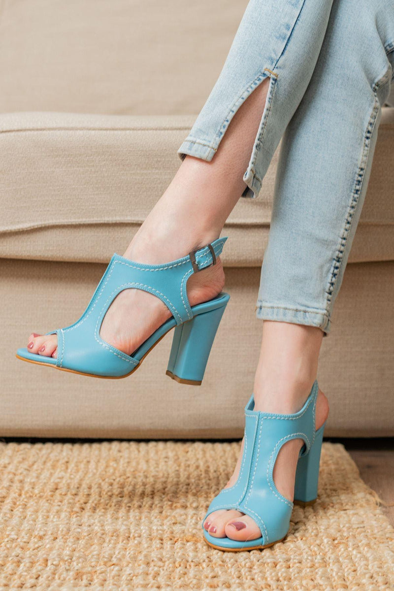 Orisha Turquoise Skin Heels Women's Shoes - STREET MODE ™