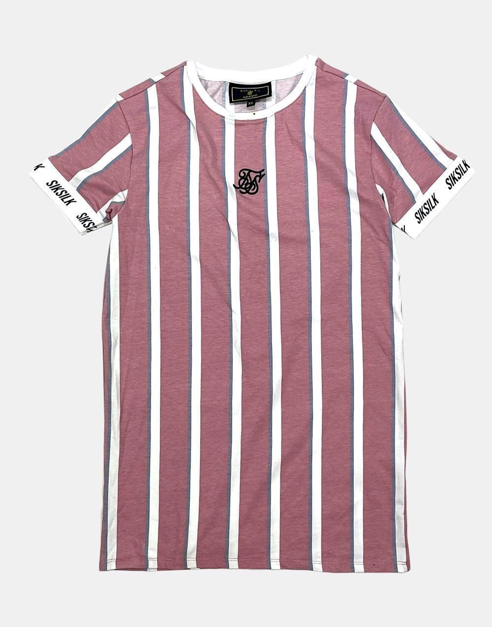 SikSilk Tech Tee Men's Striped T-Shirt - STREET MODE ™