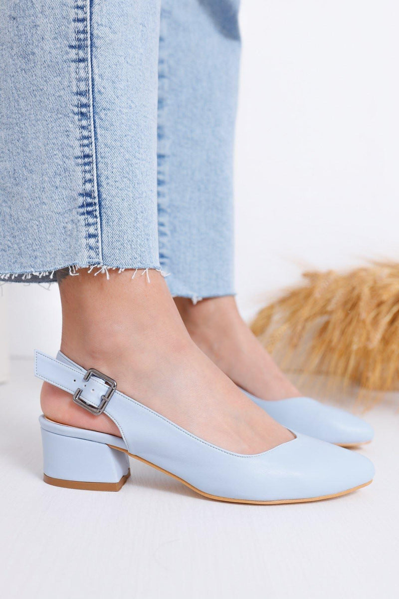 Women's Valentina Heels Baby Blue Skin Shoes - STREET MODE ™