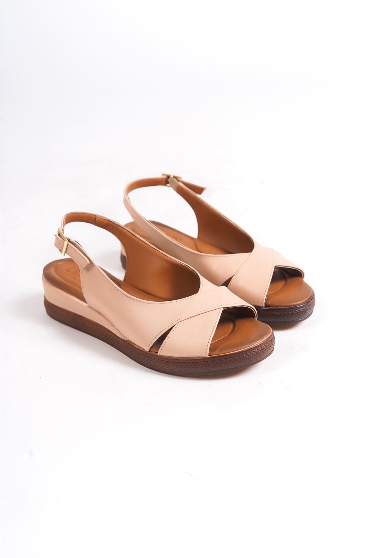 Adare Beige leather women's sandals - STREETMODE ™