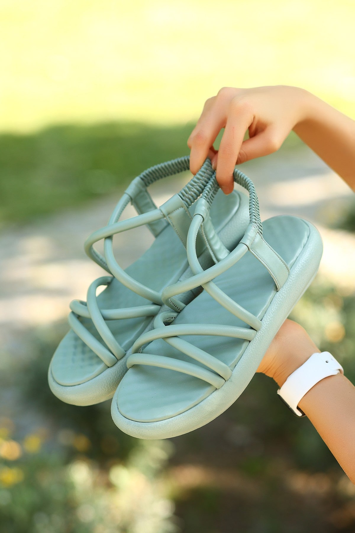 Women's Arfi Mint Green Skin Sandals - STREETMODE ™