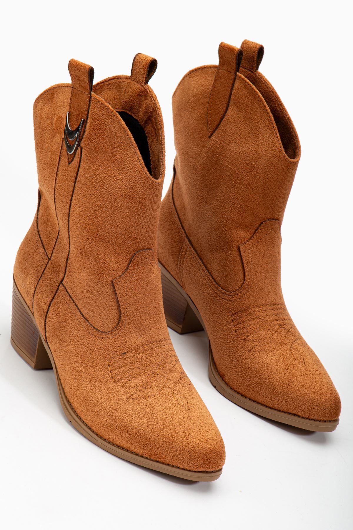 Women's Tan Suede Tassel Pointed Toe Western Cowboy Boots - STREETMODE ™