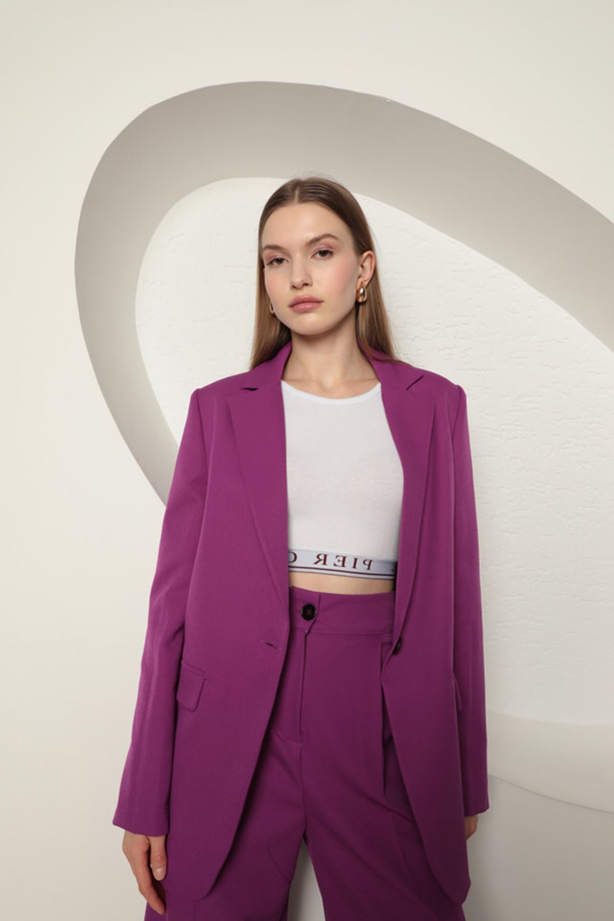 Women's Oversize Jacket-Purple - STREETMODE ™