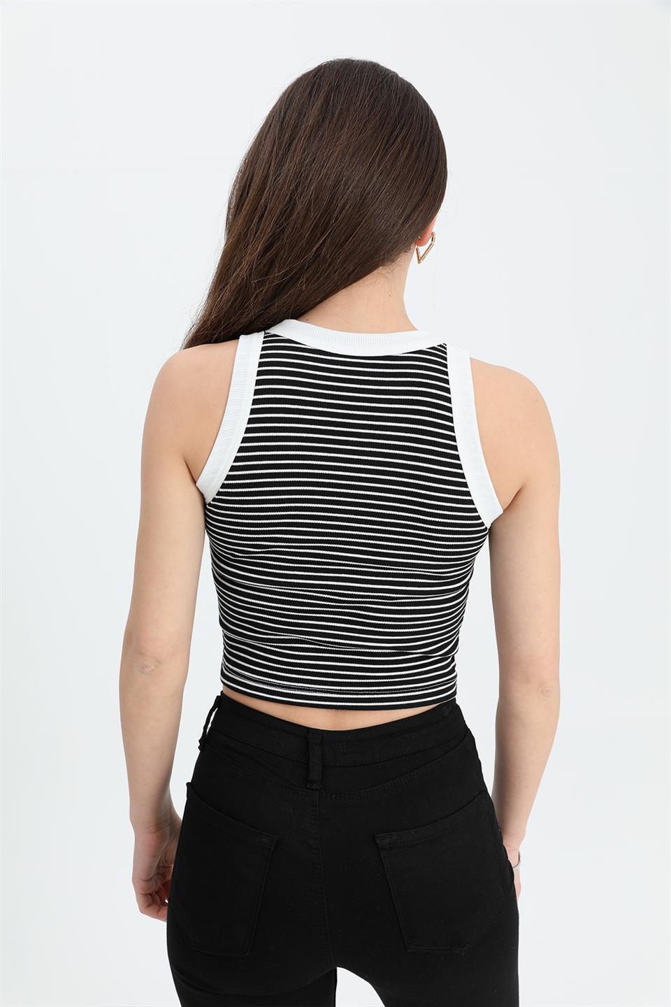 Women's Athlete Wide Pile Striped Camisole - Black - STREET MODE ™