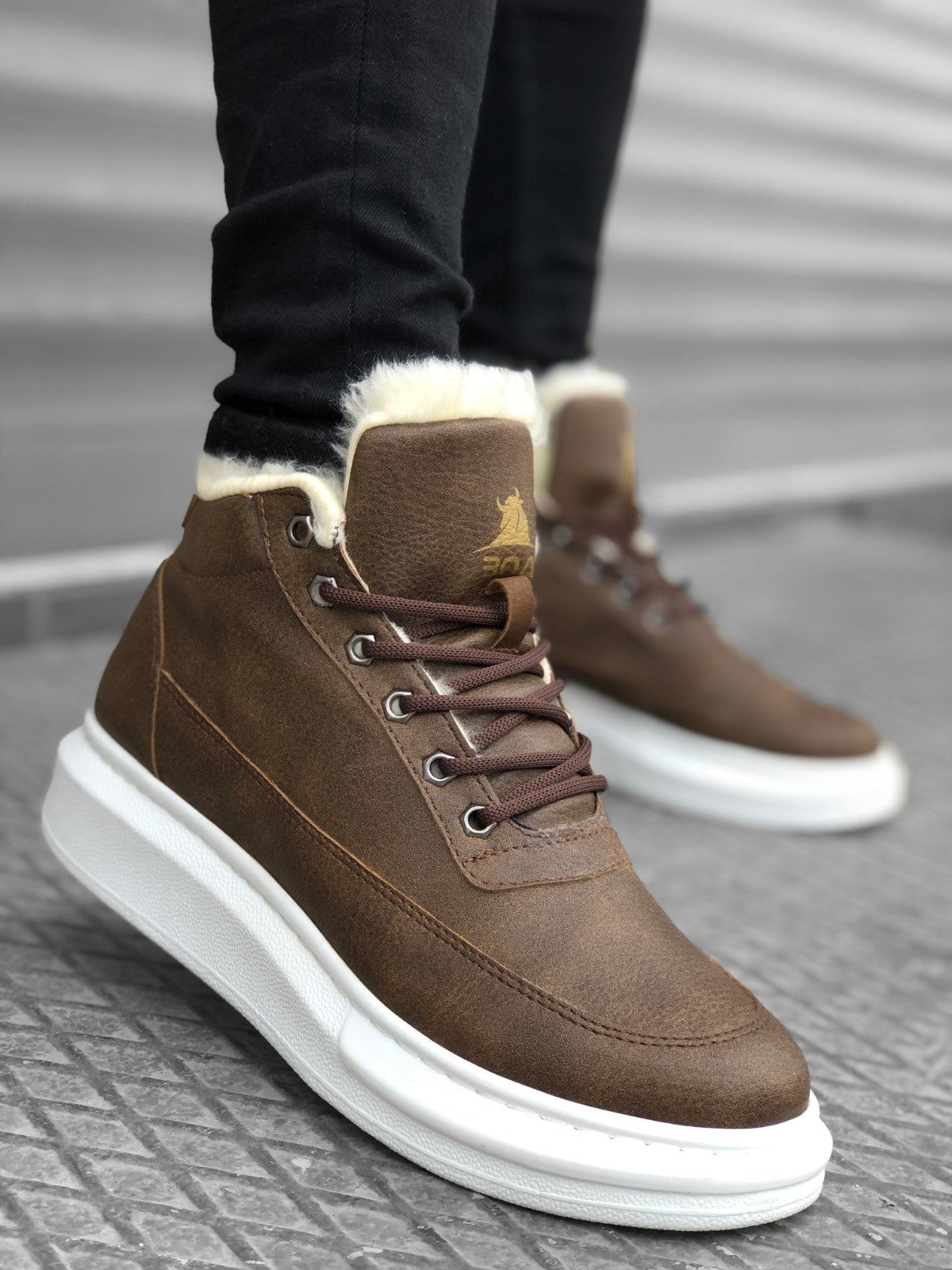 BA0151 Men's Style Sports Boot With Laced Inside Shearling - STREETMODE ™