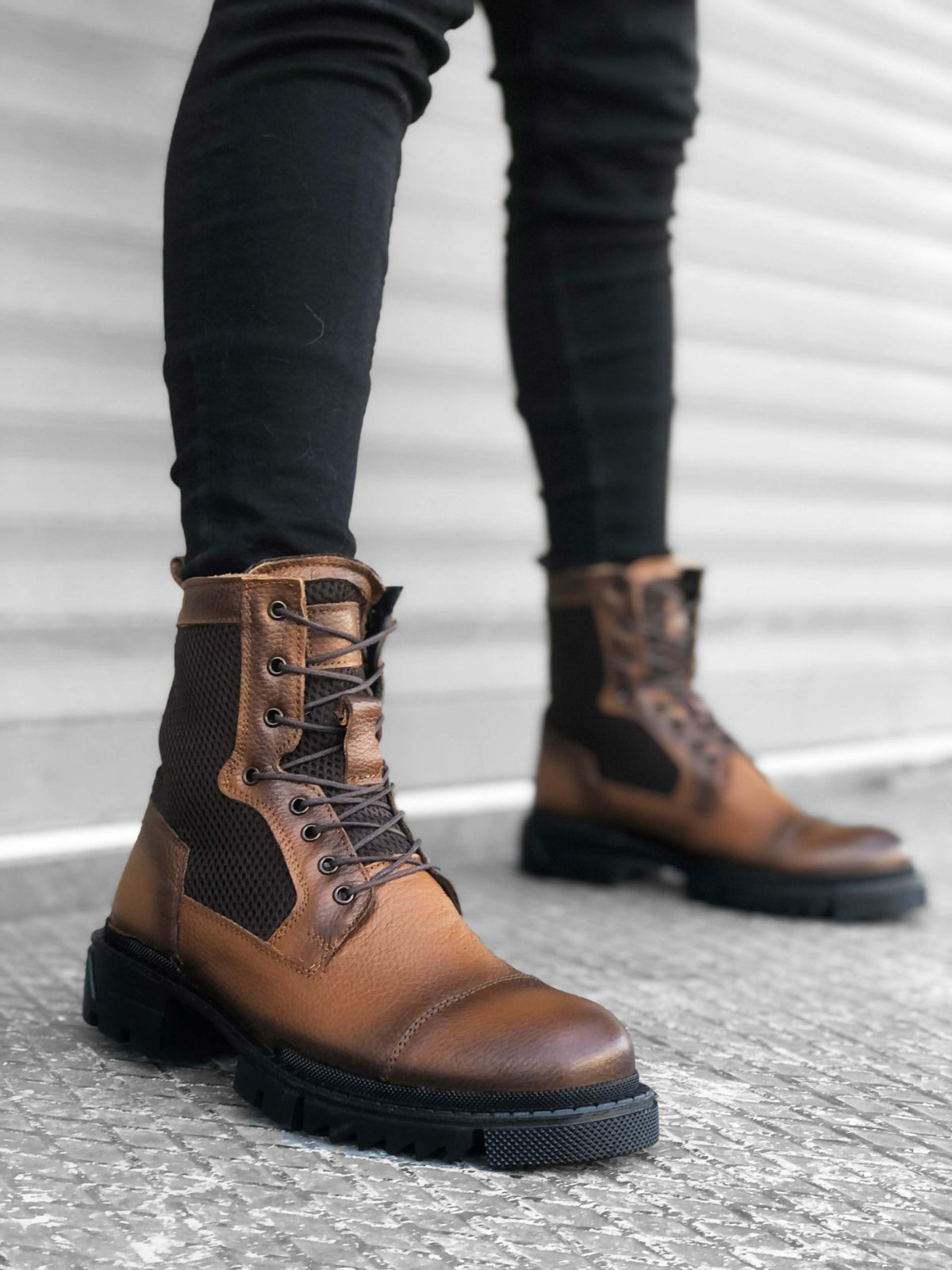 BA0183 Genuine Leather Tinted Men's Postal Boots - STREETMODE ™