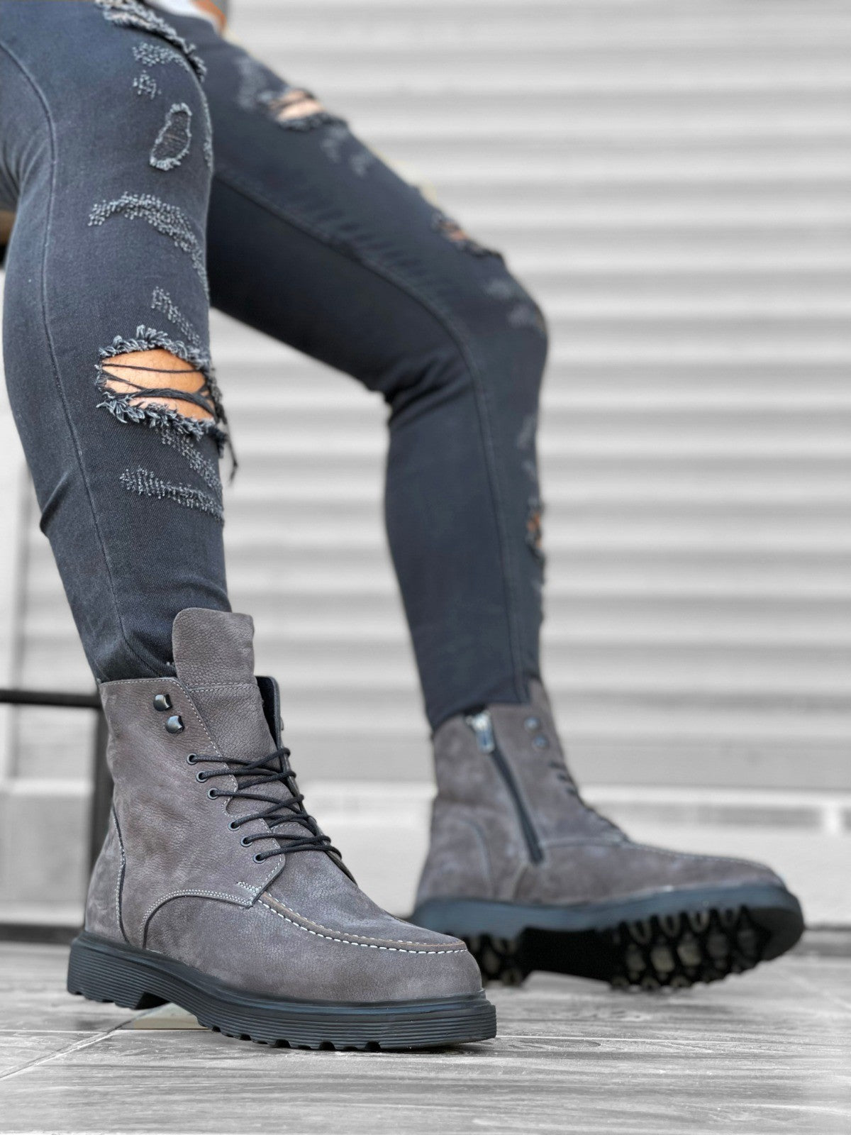 BA0212 Gray Men's Boots - STREETMODE ™