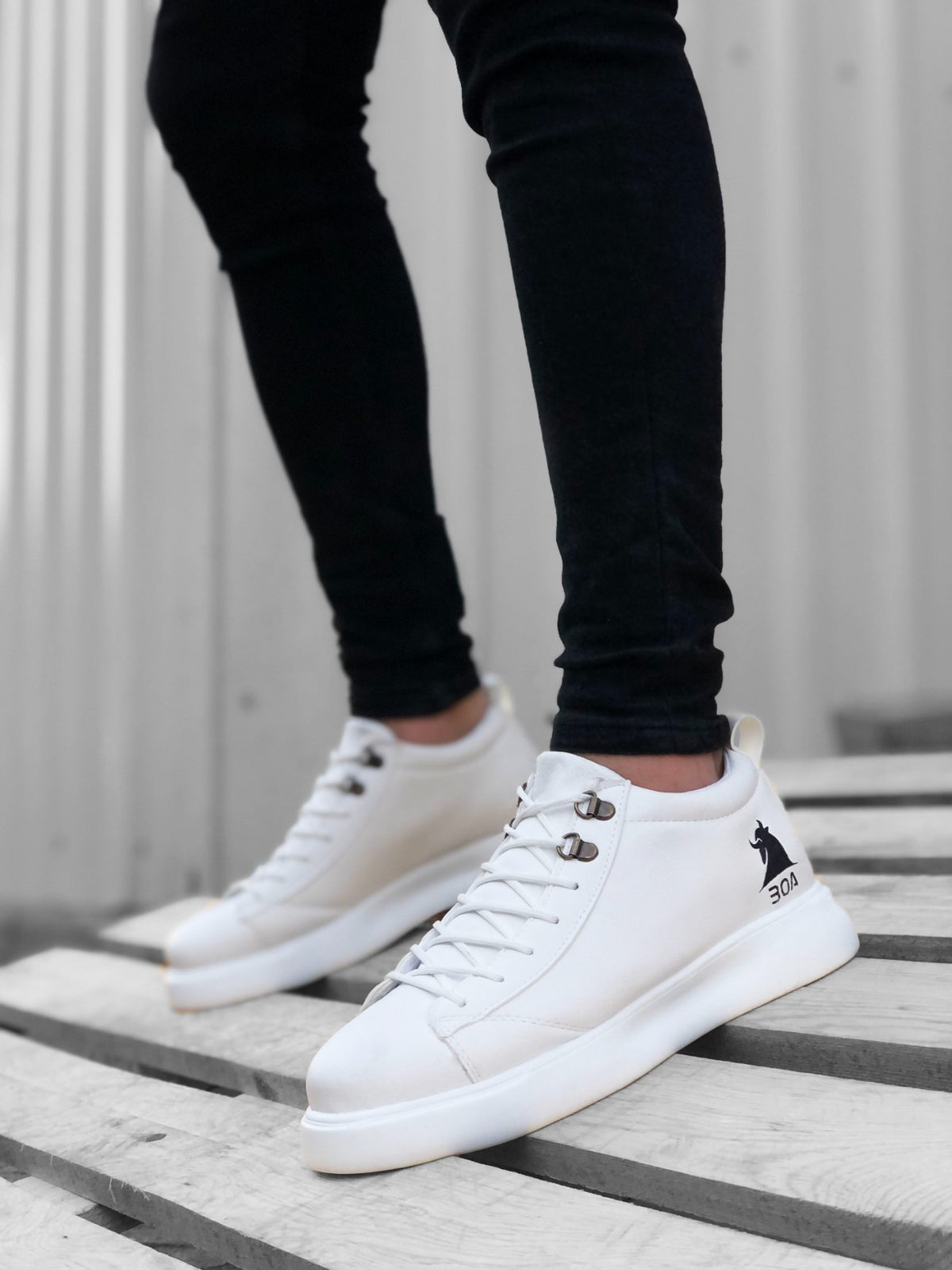 BA0220 Lace-up Men's High Sole White Sole Sports Shoes sneakers - STREETMODE ™
