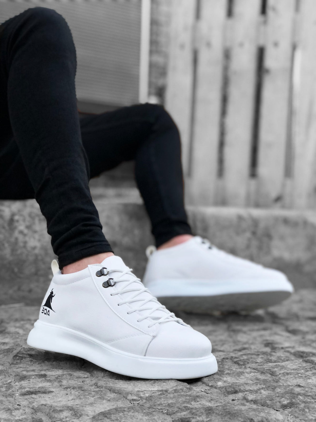 BA0220 Lace-up Men's High Sole White Sole Sports Shoes sneakers - STREETMODE ™