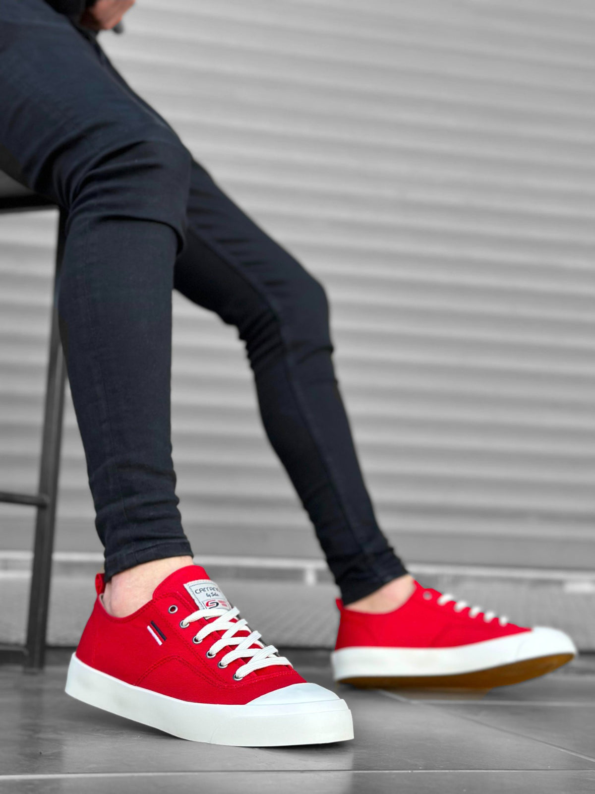 BA0223 Comfortable Flat Sole Linen Lace-up Red Casual Men's Shoes - STREETMODE ™