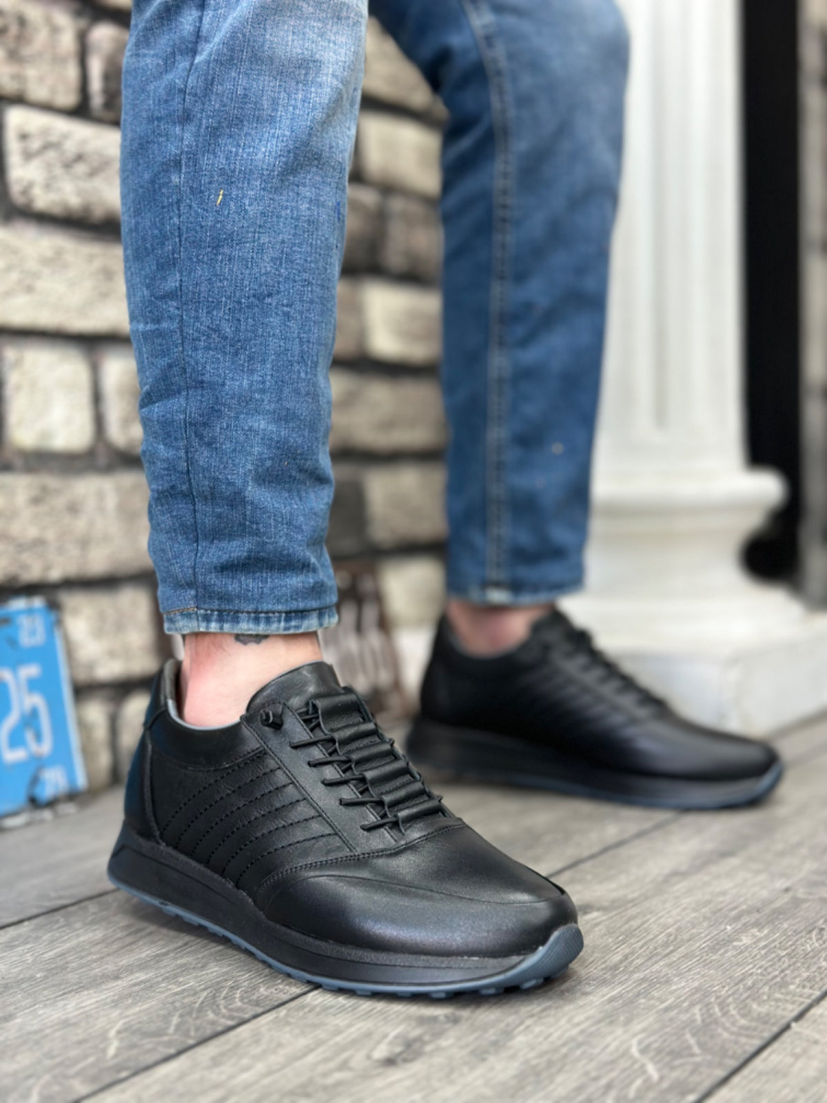 BA0325 Black Sneakers Casual Men's Shoes - STREETMODE ™