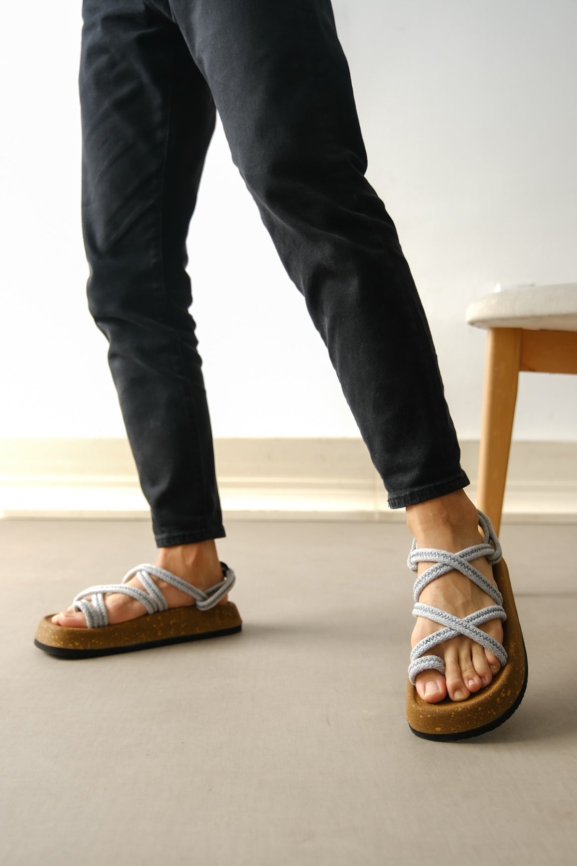 BA0343 Men's Rope Gray Daily Sandals - STREETMODE ™