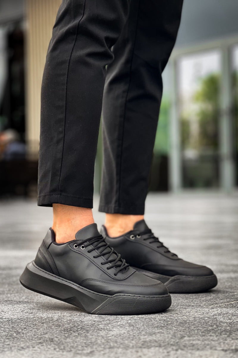 BA0354 Casual Lace-Up Men's High Black Sole Sneakers - STREETMODE ™