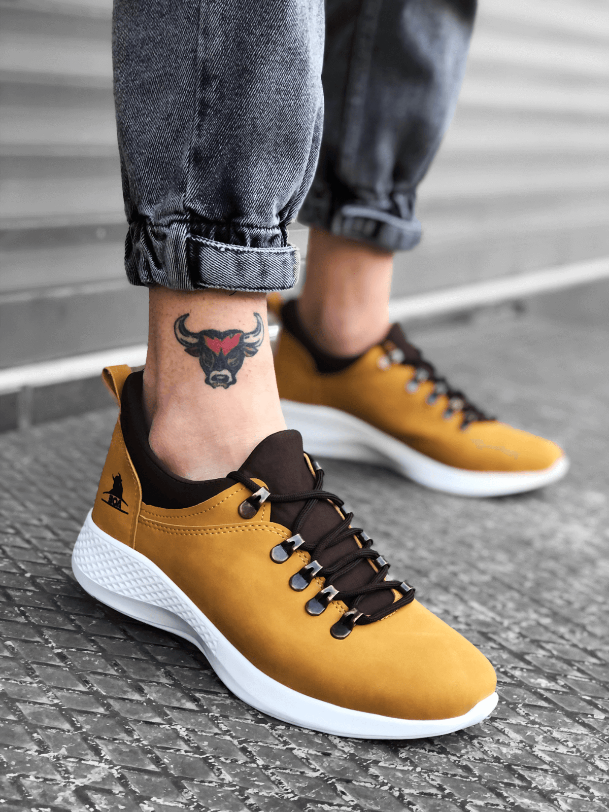 BA0601 Lace-Up Comfortable High Sole Camel Casual Men Sport Shoes - STREETMODE ™