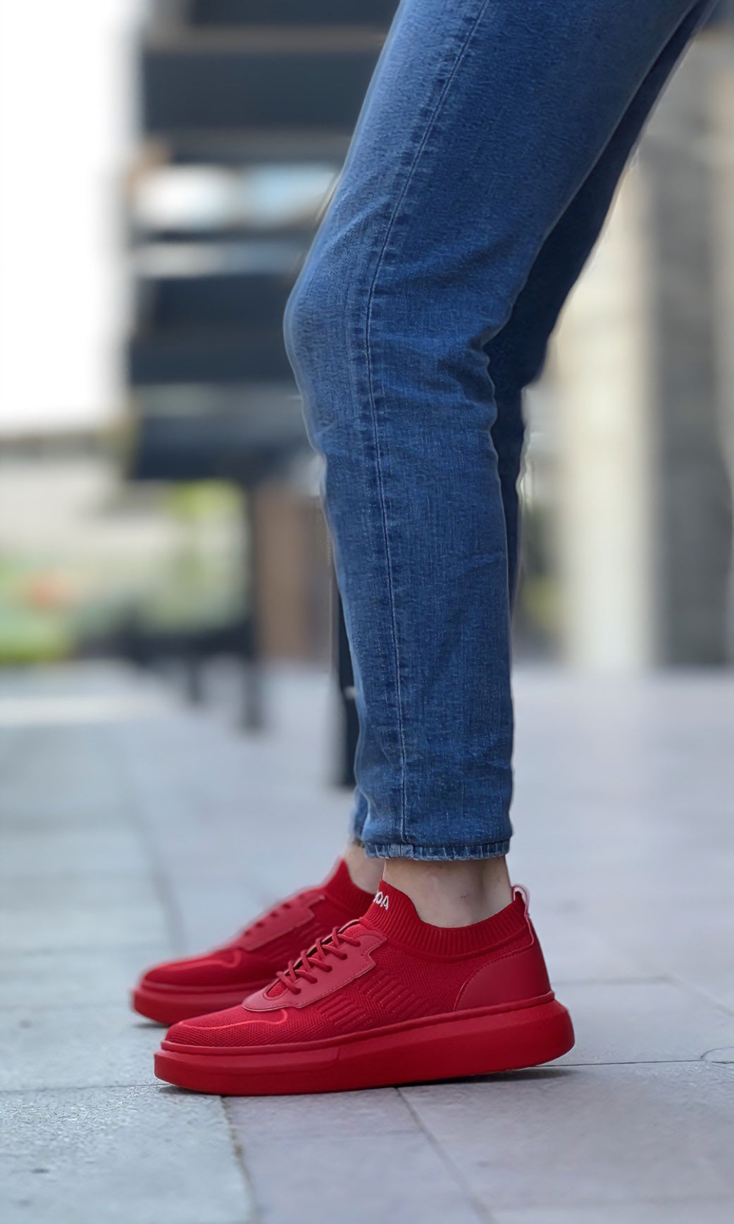 BA0812 Special Knitted Knitwear Style Red Color Sports Shoes - STREETMODE ™