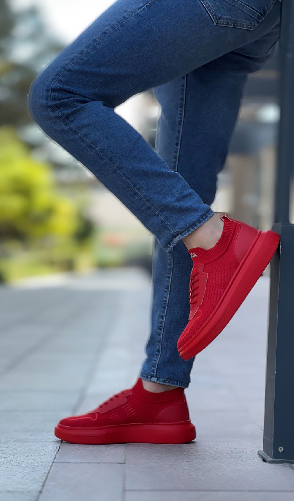 BA0812 Special Knitted Knitwear Style Red Color Sports Shoes - STREETMODE ™