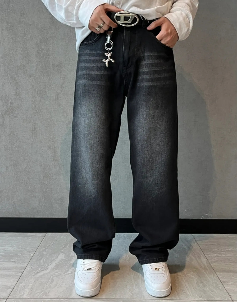 Men's Baggy Acid Wash Jeans