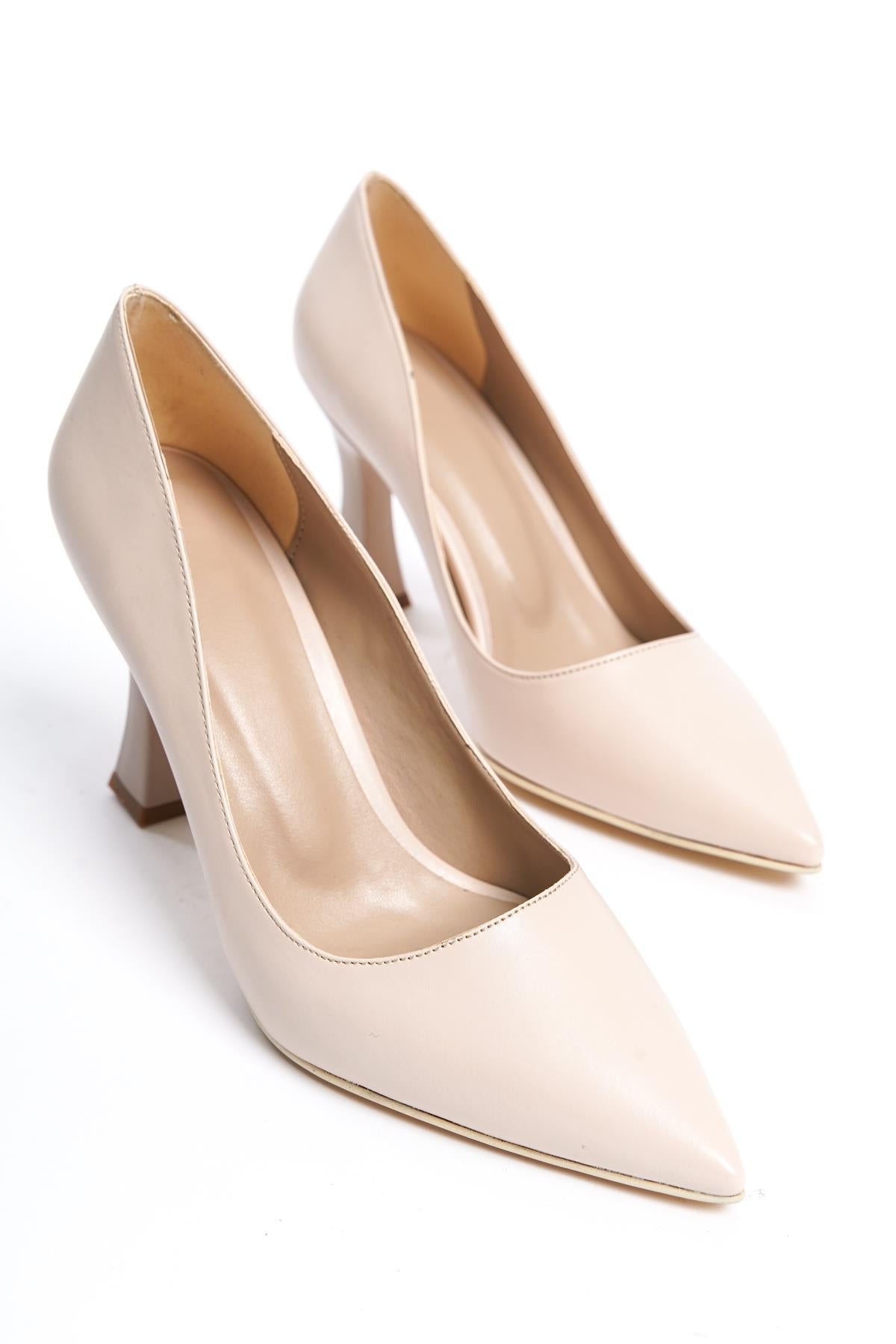 Women's Bodm Beige Skin Painted Heel Casual Shoes - STREETMODE ™