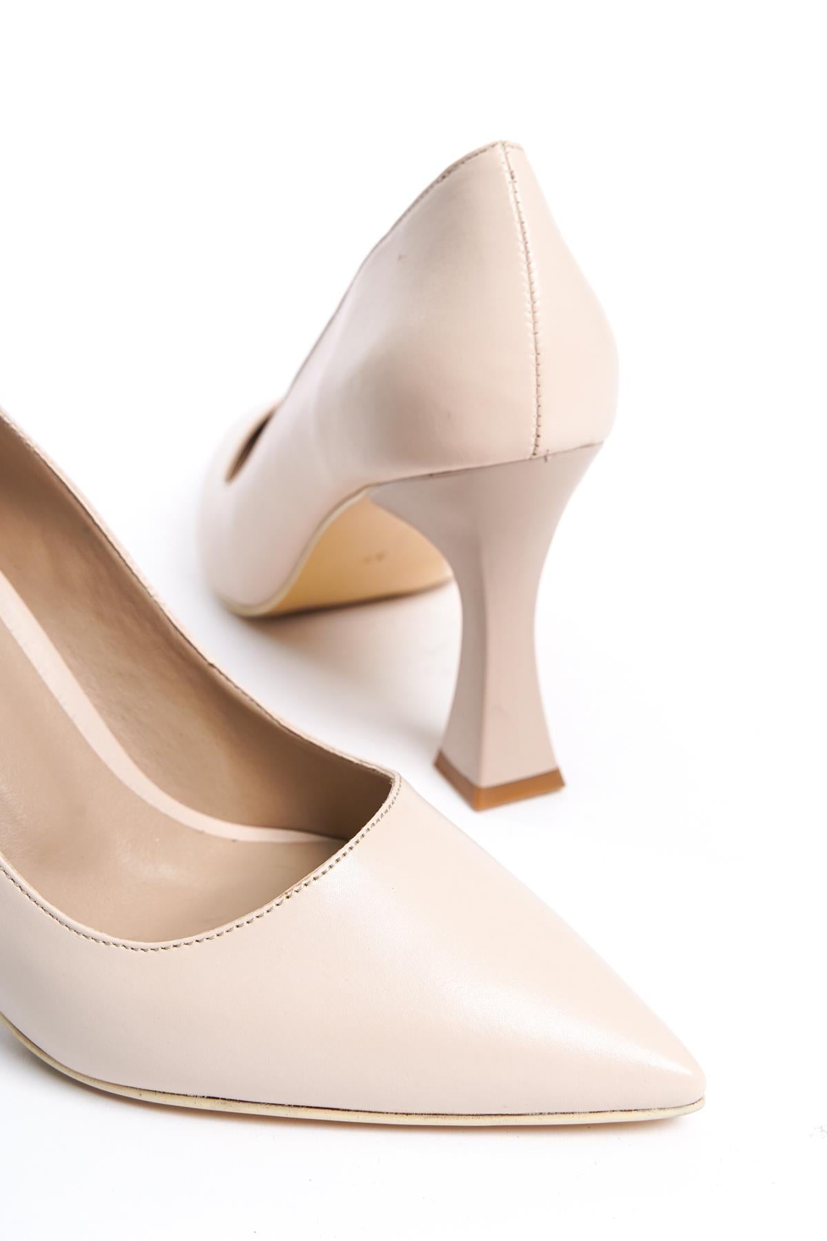 Women's Bodm Beige Skin Painted Heel Casual Shoes - STREETMODE ™