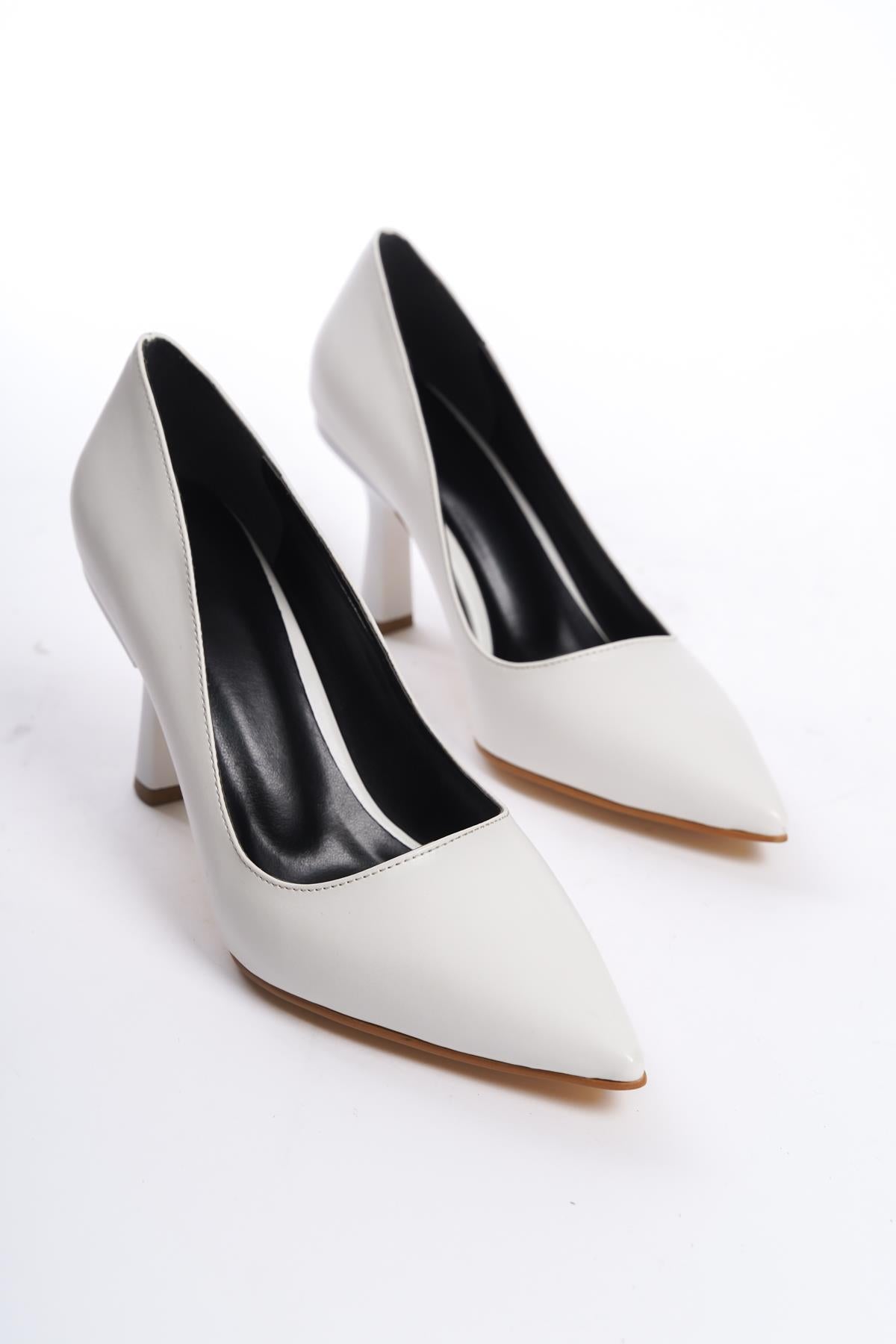 Women's Bodm White Skin Painted Heel Casual Shoes - STREETMODE ™