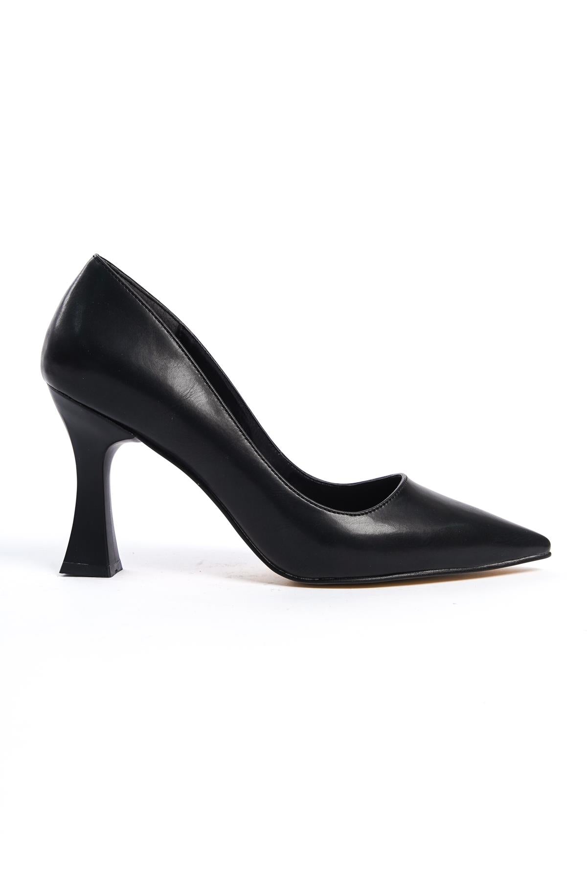 Women's Bodm Black Skin Painted Heel Casual Shoes - STREETMODE ™