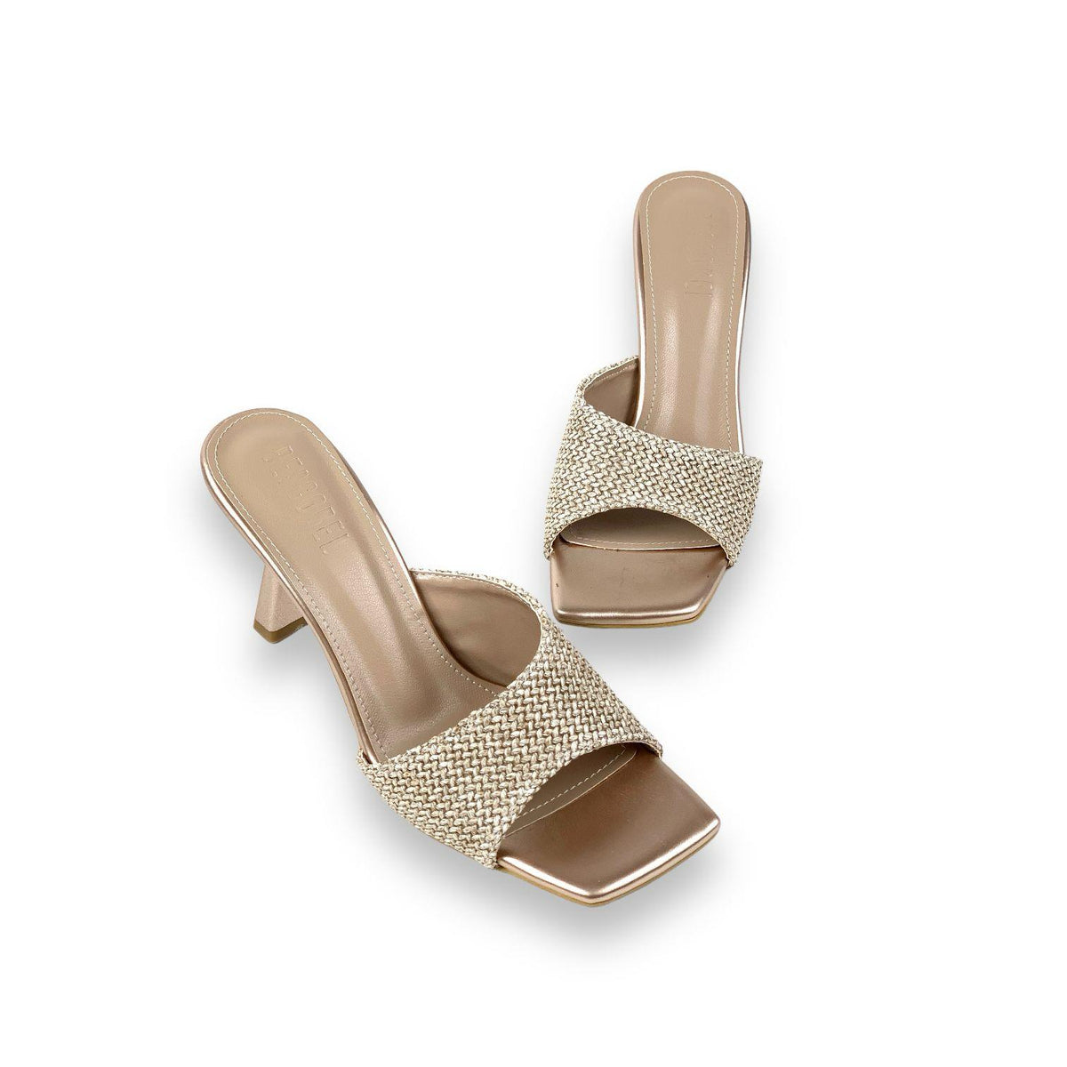 Women's Bomm Ten Wicker Detailed Thin Heel Slippers 6cm - STREETMODE ™