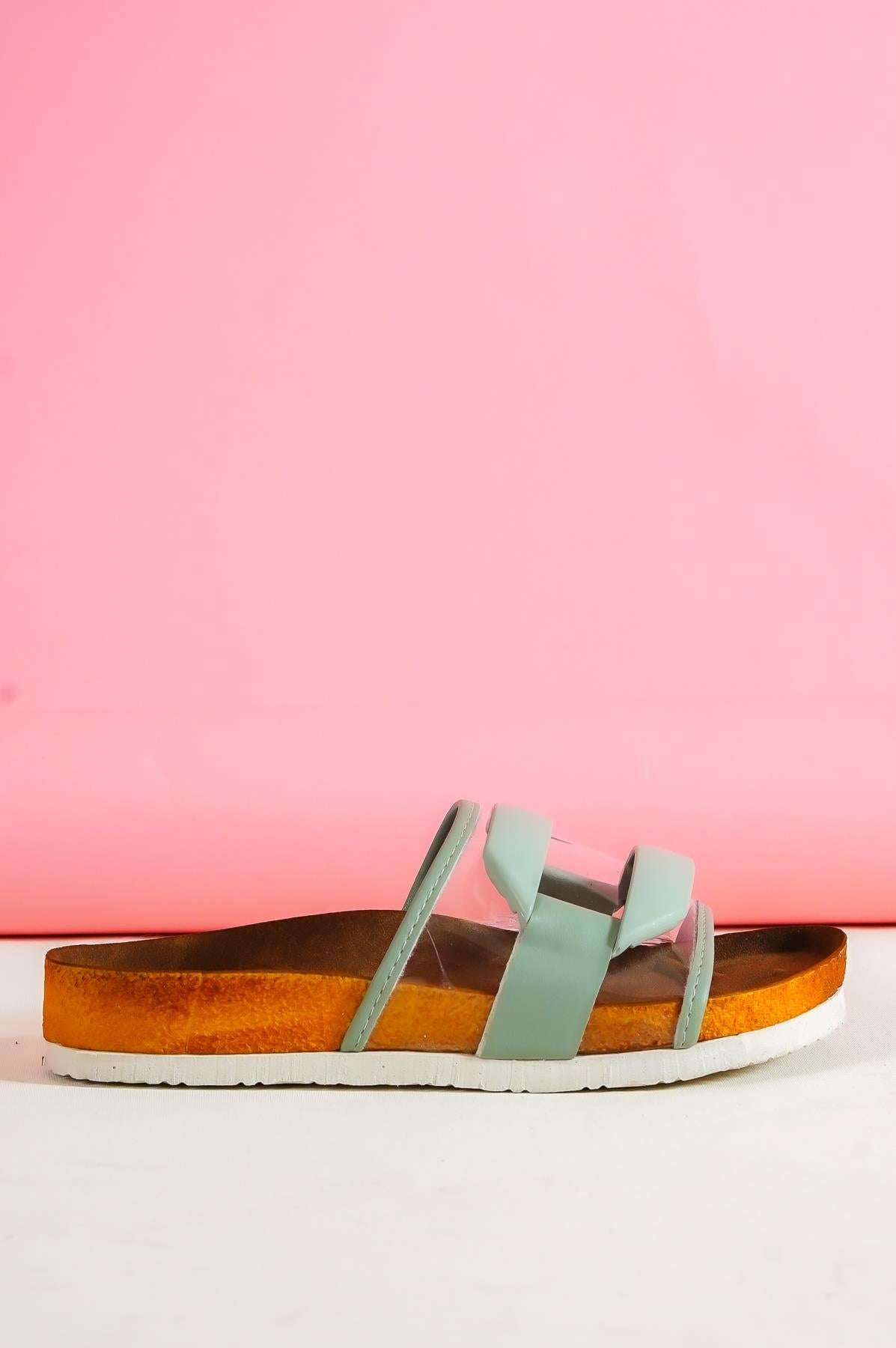Women's karli mint buckle single strap slippers & sandals 005 - STREETMODE ™