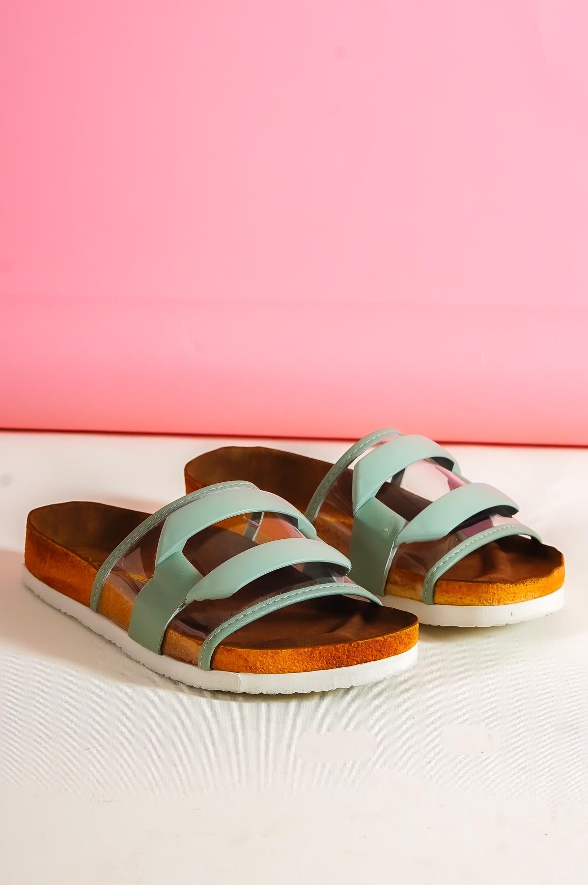 Women's karli mint buckle single strap slippers & sandals 005 - STREETMODE ™