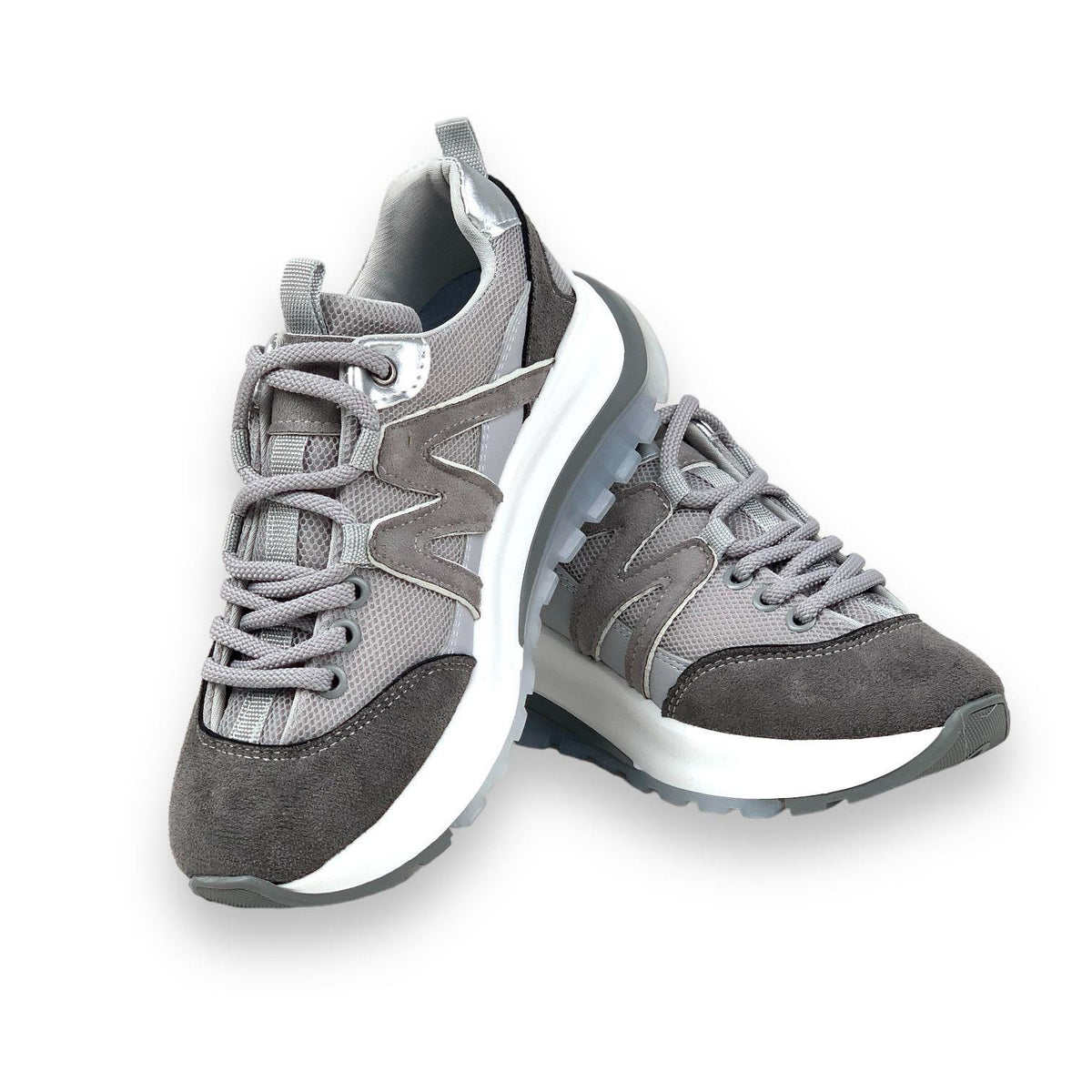 Women's Mafy Gray Comfort Sole Daily Walking Sneaker 4 Cm - STREETMODE ™