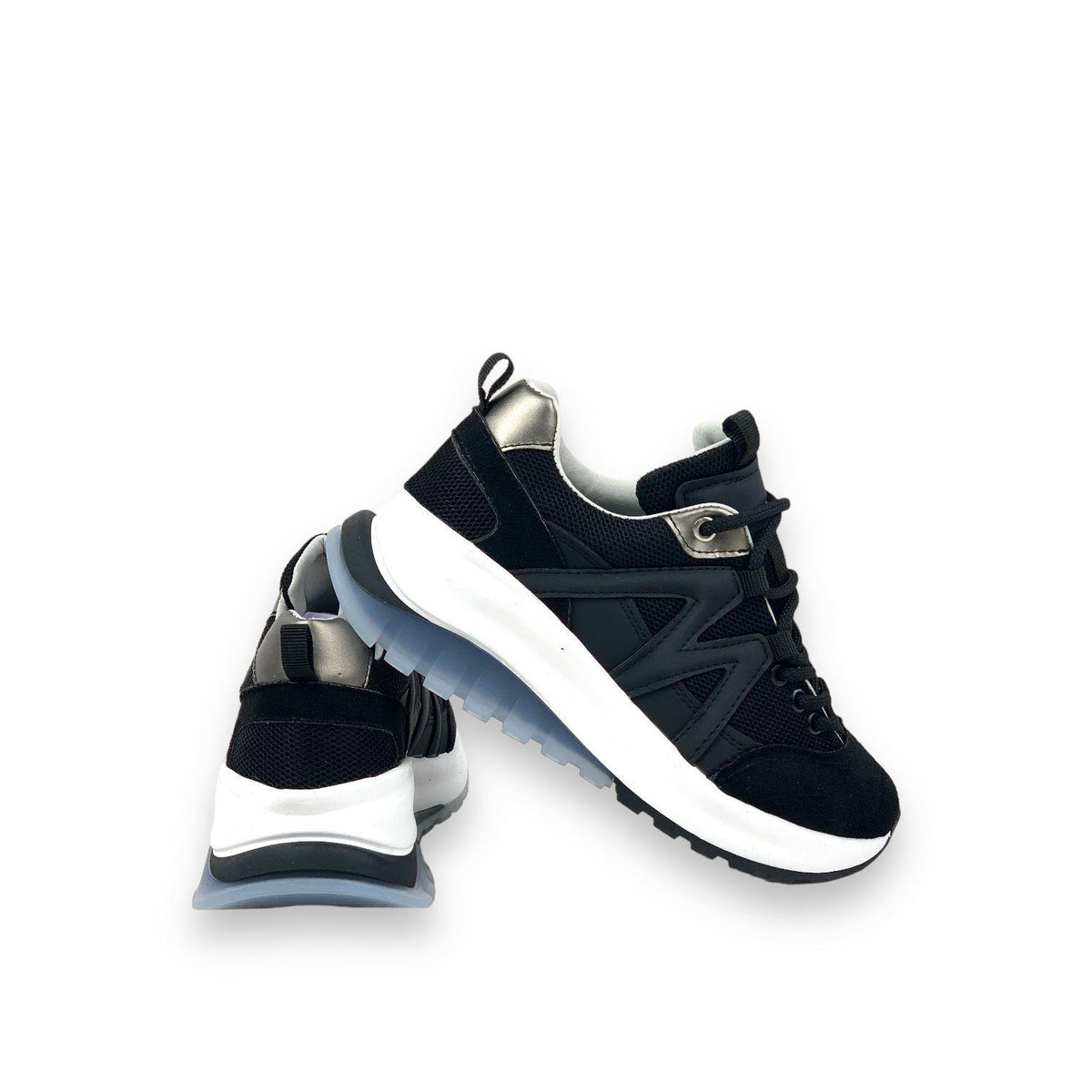 Women's Mafy Black Comfort Sole Daily Walking Sneaker 4 Cm - STREETMODE ™