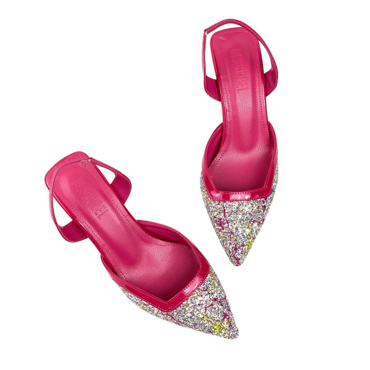 Women's Orhe Fuchsia Almond Heel Stone Detailed Shoes 5 CM