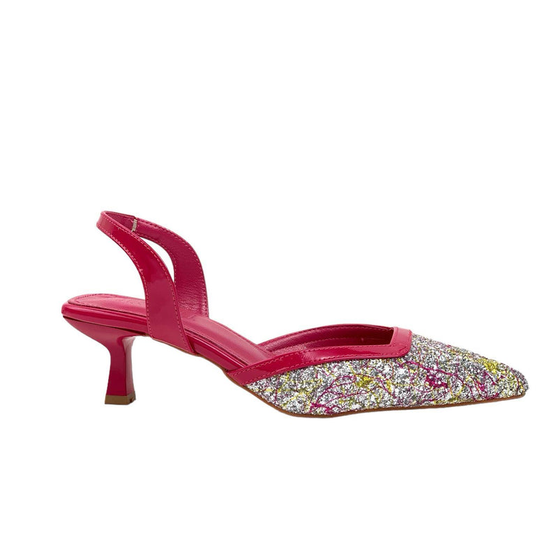 Women's Orhe Fuchsia Almond Heel Stone Detailed Shoes 5 CM - STREETMODE ™