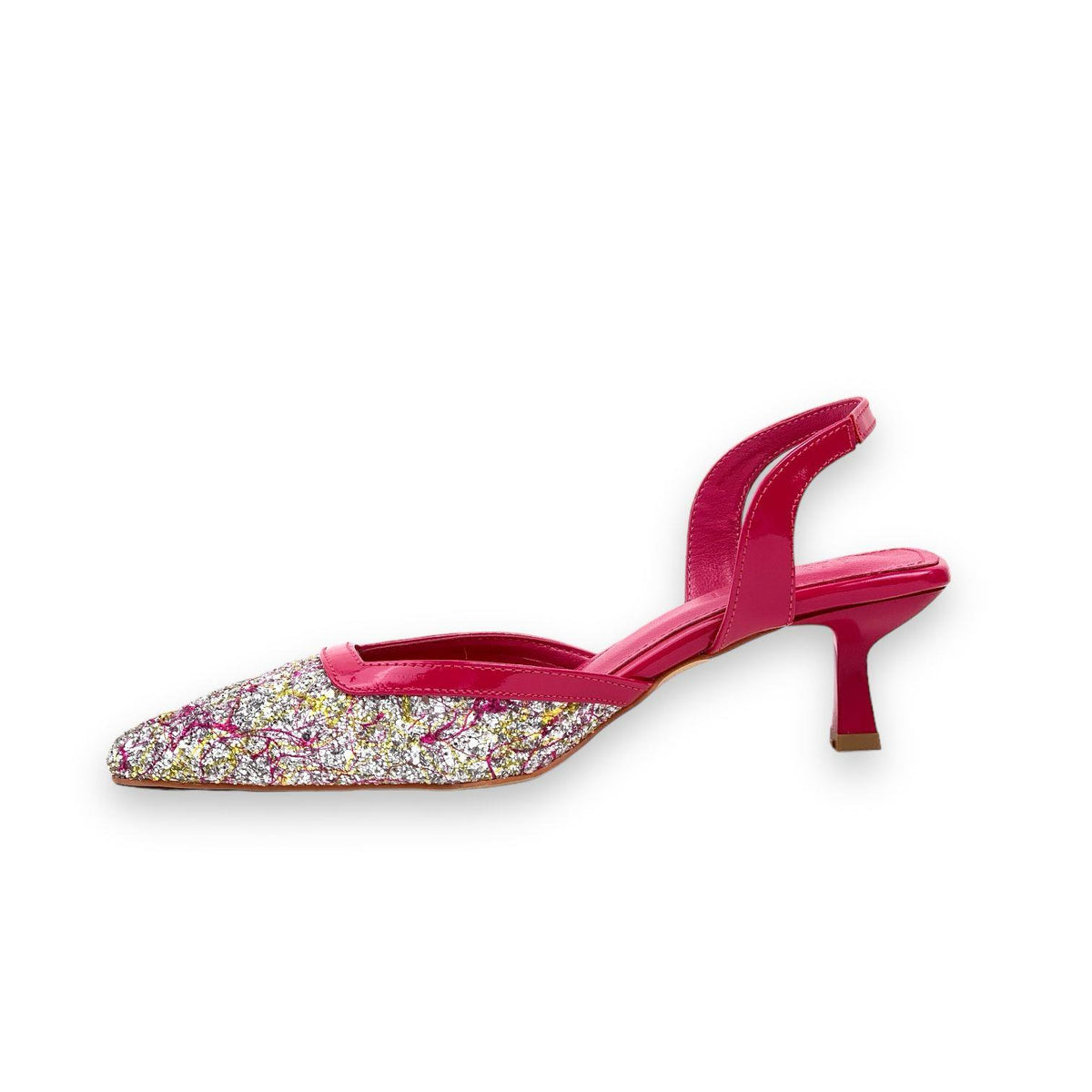 Women's Orhe Fuchsia Almond Heel Stone Detailed Shoes 5 CM - STREETMODE ™