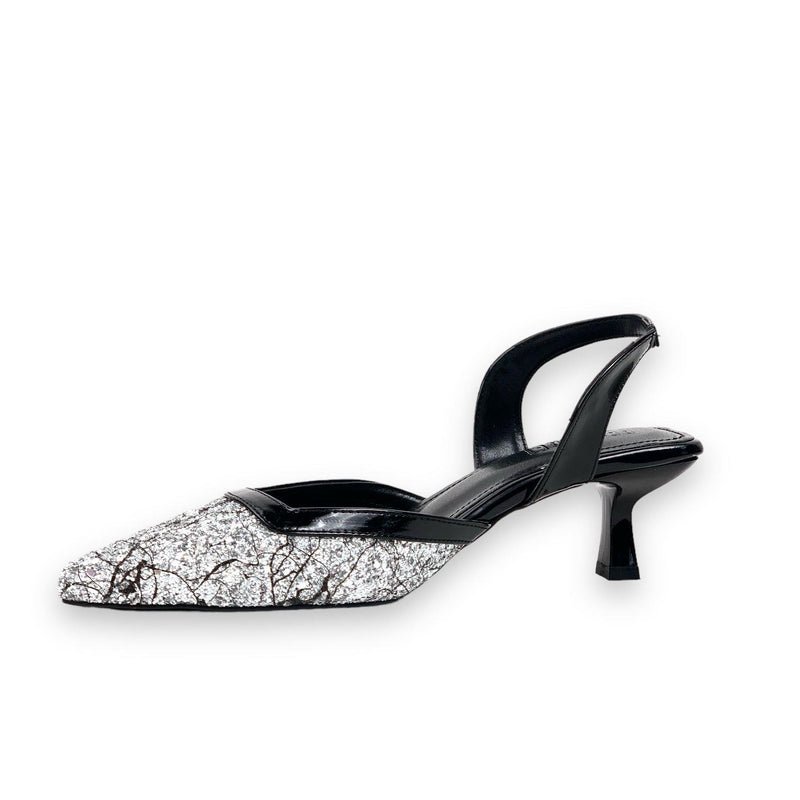 Women's Orhe Black Almond Heel Stone Detailed Shoes 5 CM - STREETMODE ™