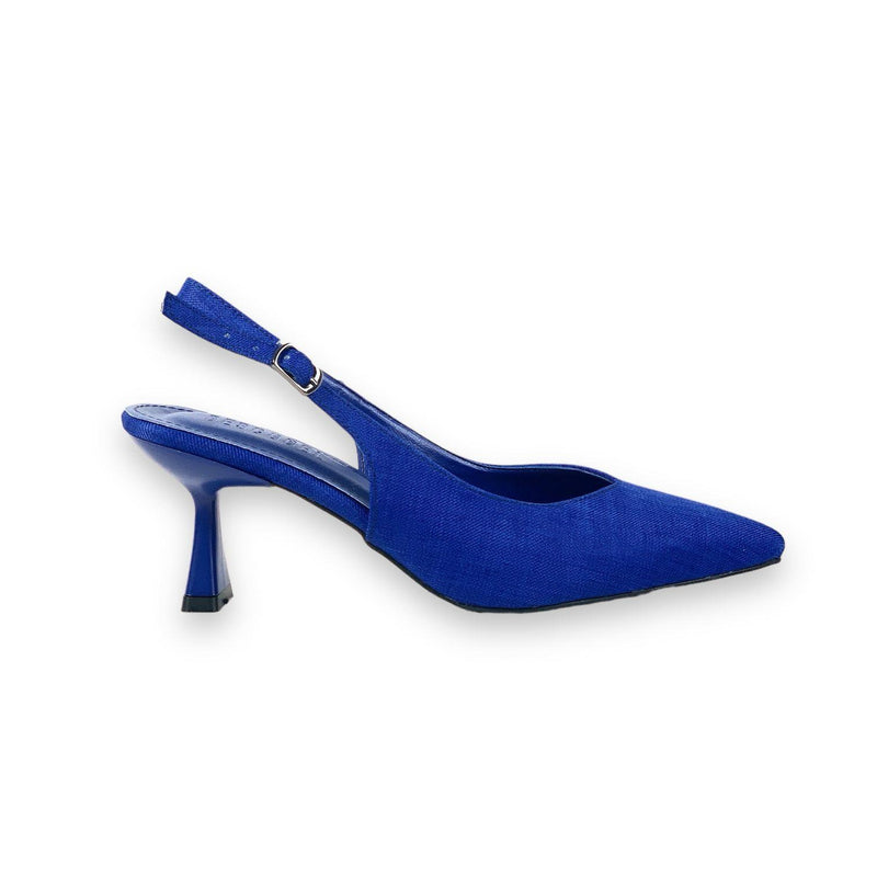 Women's Pasg Saks Blue Denim Pointed Toe Heeled Sandals 6 Cm - STREETMODE ™
