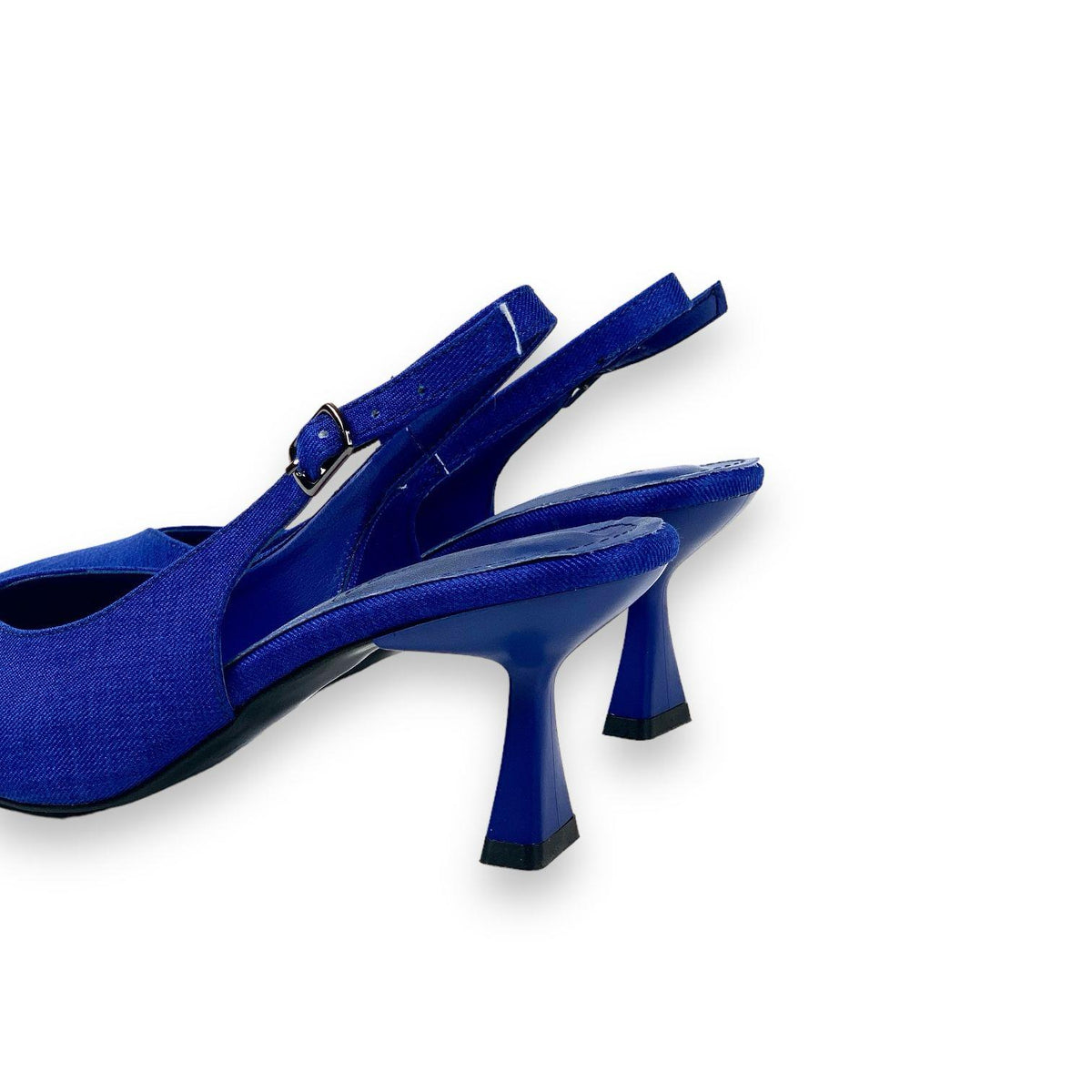 Women's Pasg Saks Blue Denim Pointed Toe Heeled Sandals 6 Cm - STREETMODE ™