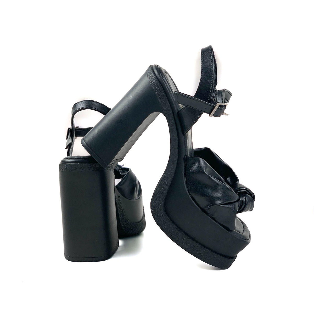 Women's Pedya Black Bow Detailed Platform Slippers 15 Cm Heeled - STREETMODE ™