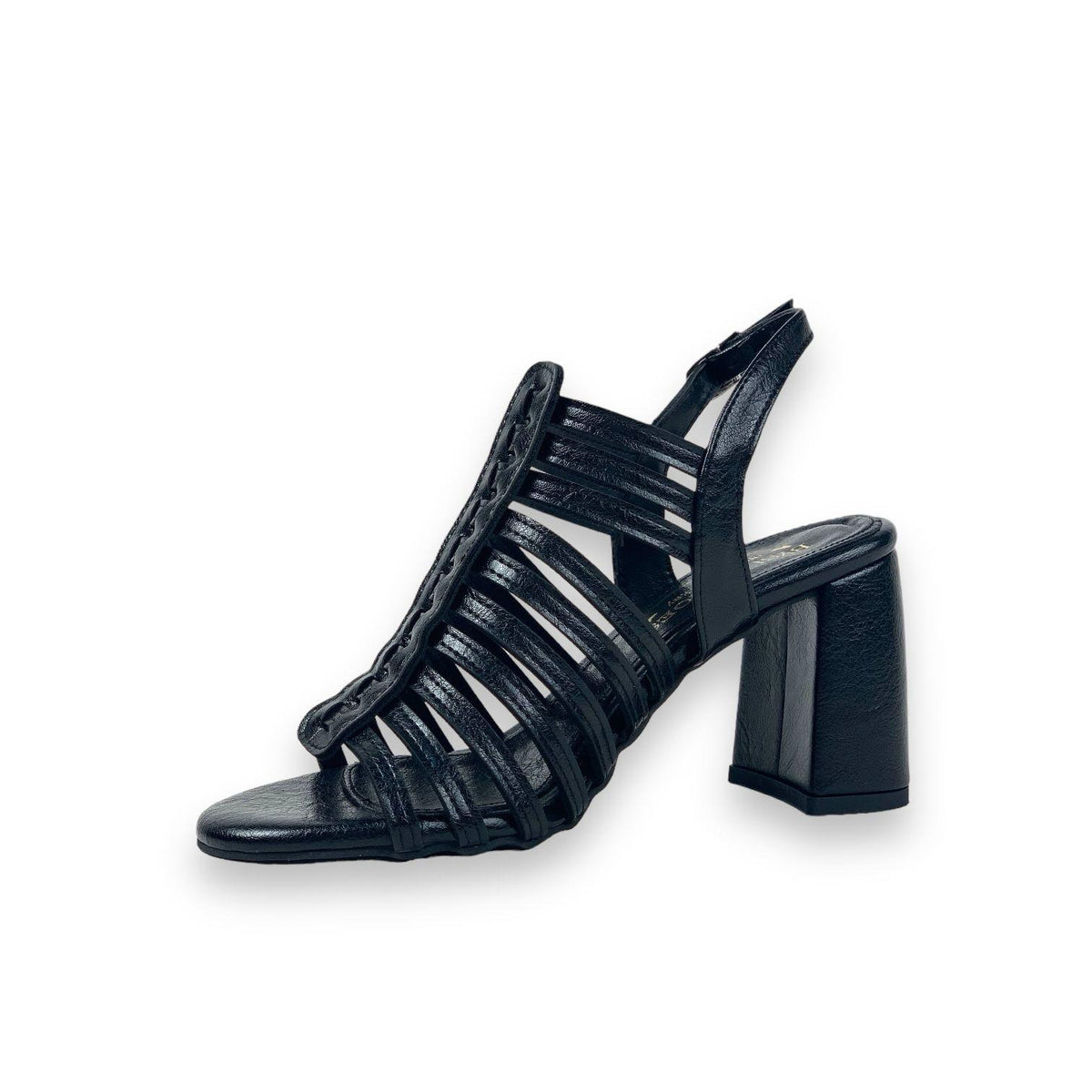 Women's Pert Black Thick High Heel Shoes Sandals 9 cm - STREETMODE ™